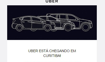Finalmente o Uber chega a Curitiba