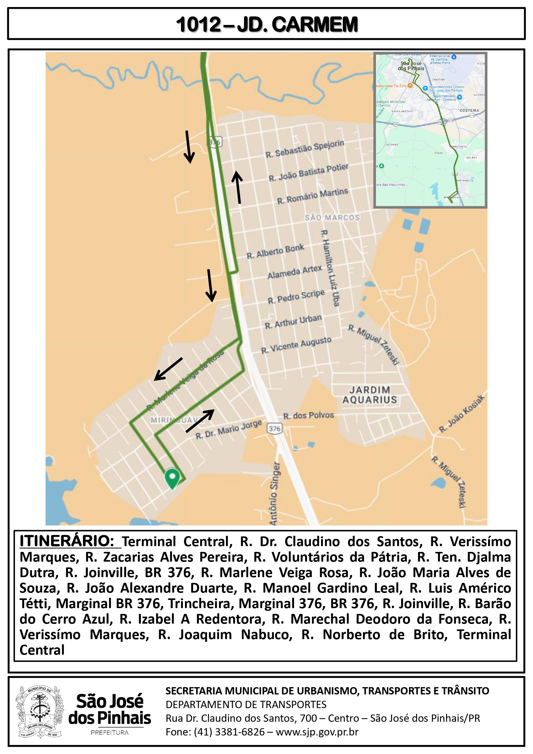 Linhas de ônibus dos bairros São Marcos e Jardim Carmem terão alterações a partir de segunda-feira (14)