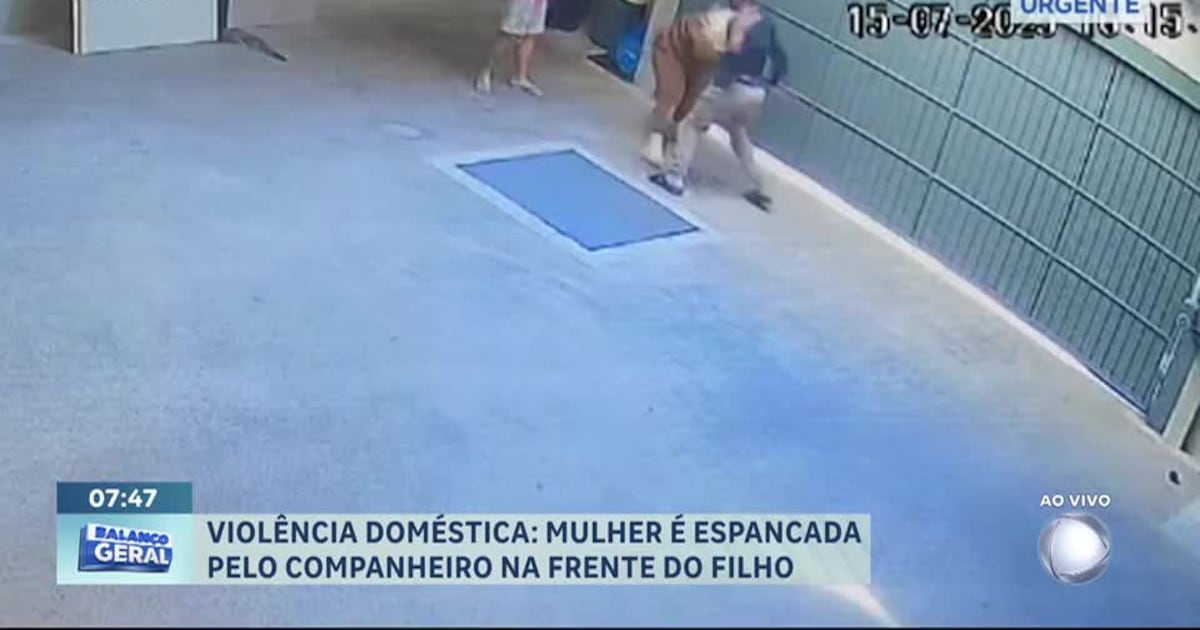 mulher é agredida na frente do filho – Record