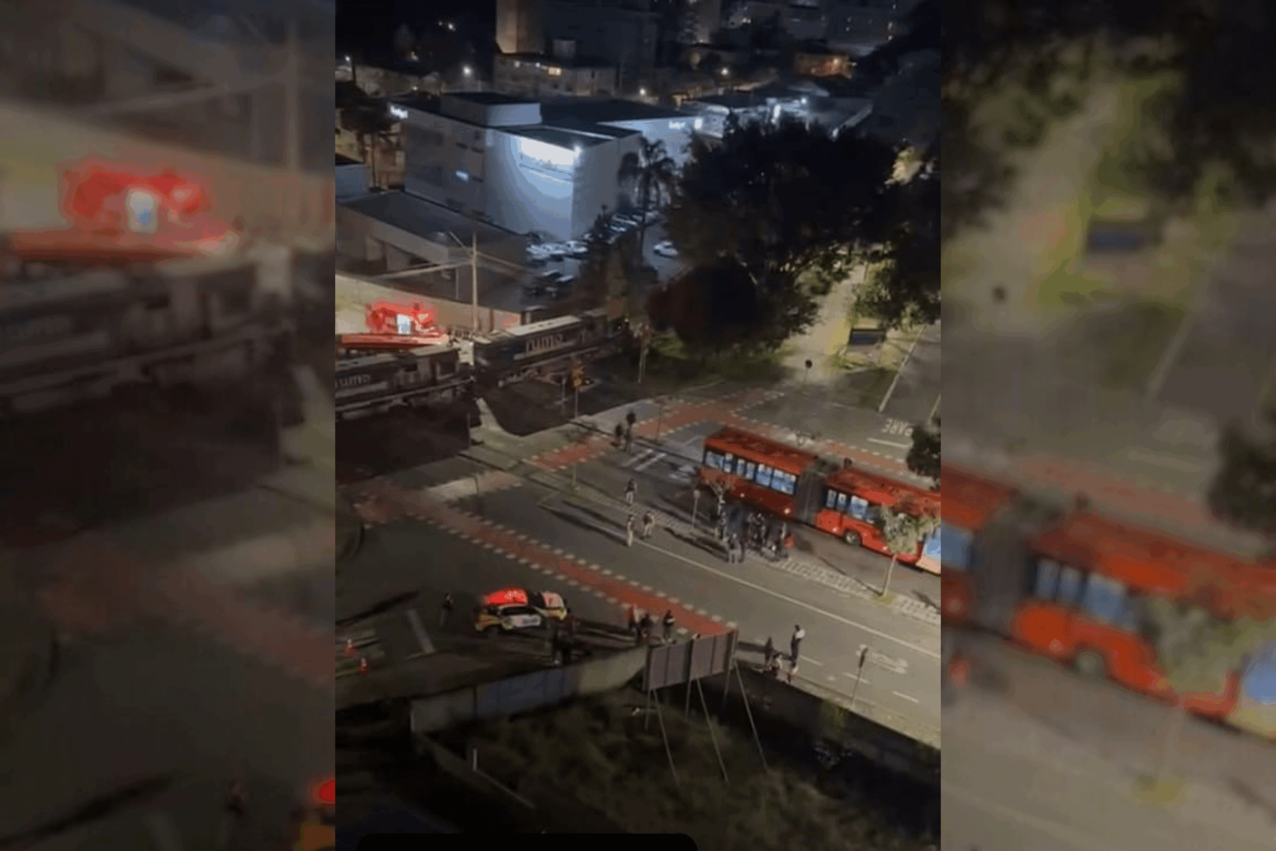 Acidente entre ônibus e biarticulado na Av. Paraná