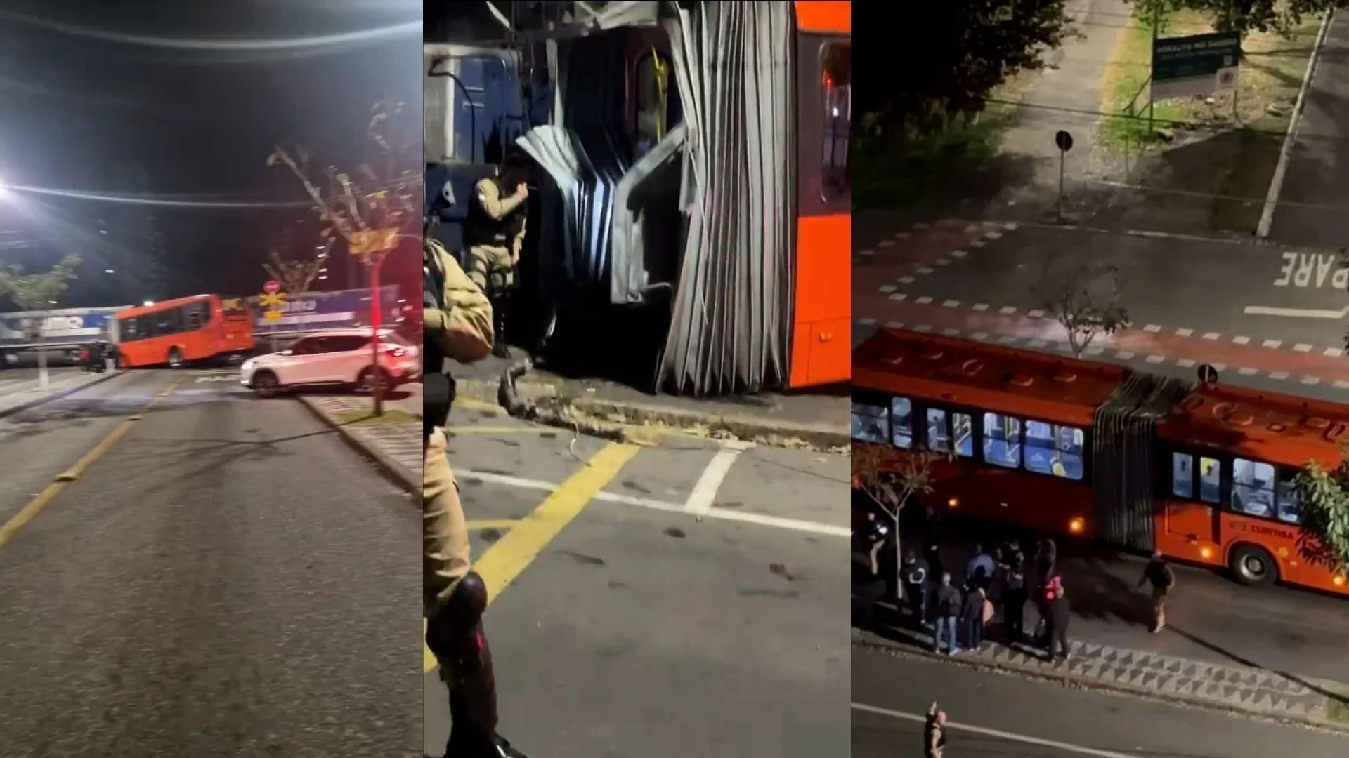 Acidente entre ônibus biarticulado e trem deixa 11 feridos em Curitiba