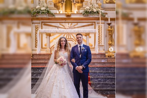 Diogo Jota no seu casamento com Rute Cardoso, em 22 de junho