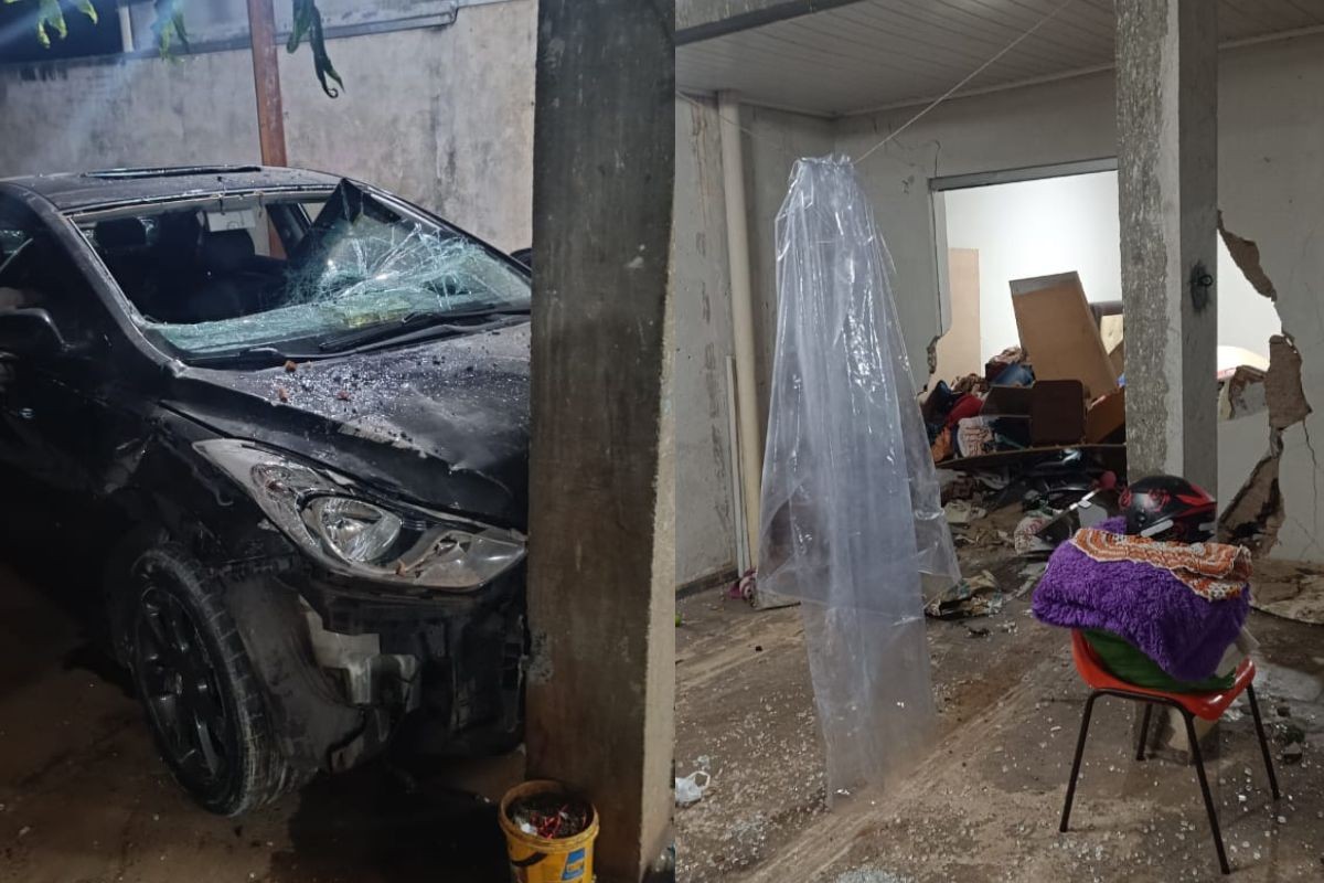 Homem joga carro contra a própria casa após esposa não querer ter relações sexuais com ele, no Paraná