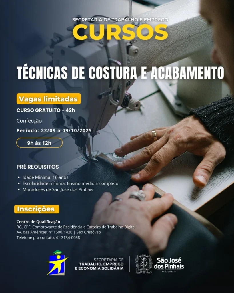 Centro de Qualificação e Capacitação está com inscrições abertas para cursos profissionalizantes gratuitos