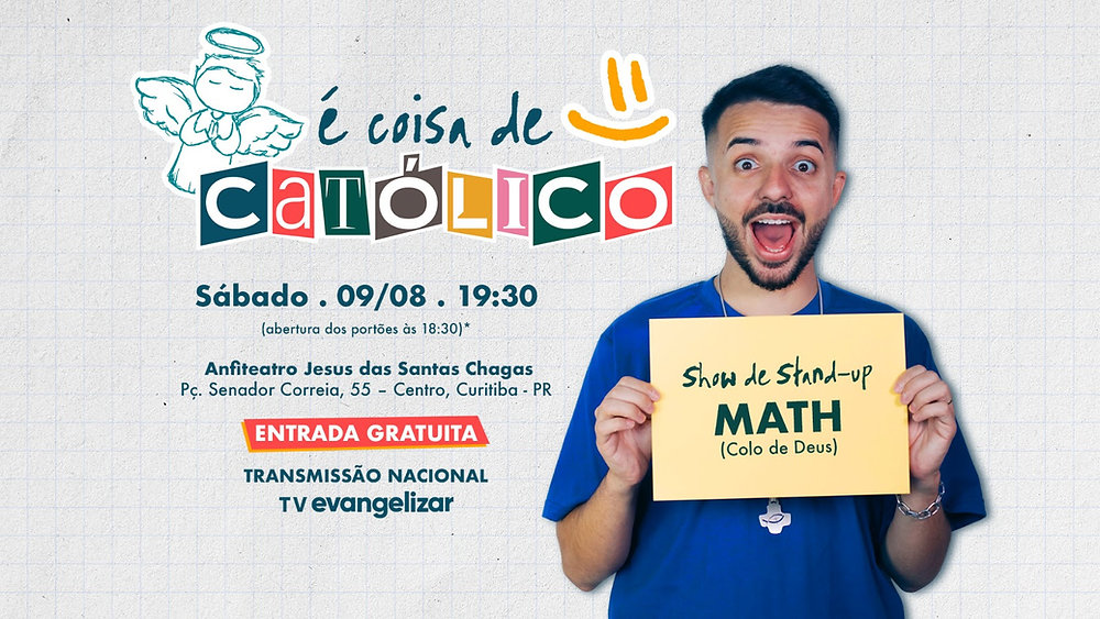 Influenciador católico leva stand-up gratuito a Curitiba com humor e fé