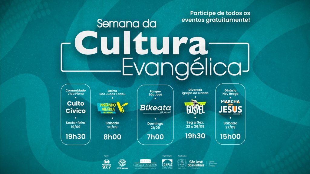 Confira a programação da Semana da Cultura Evangélica de São José dos Pinhais