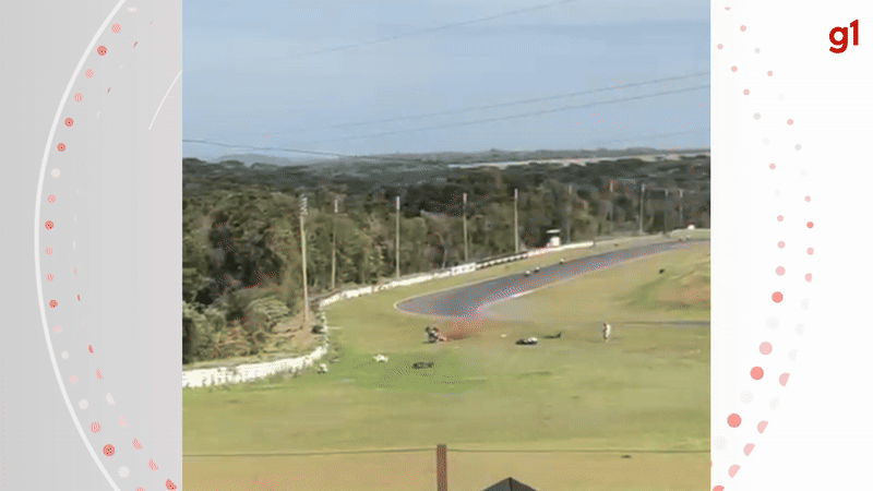 VÍDEO: moto capota no ar em acidente com múltiplas quedas e corrida de motovelocidade é cancelada em Cascavel