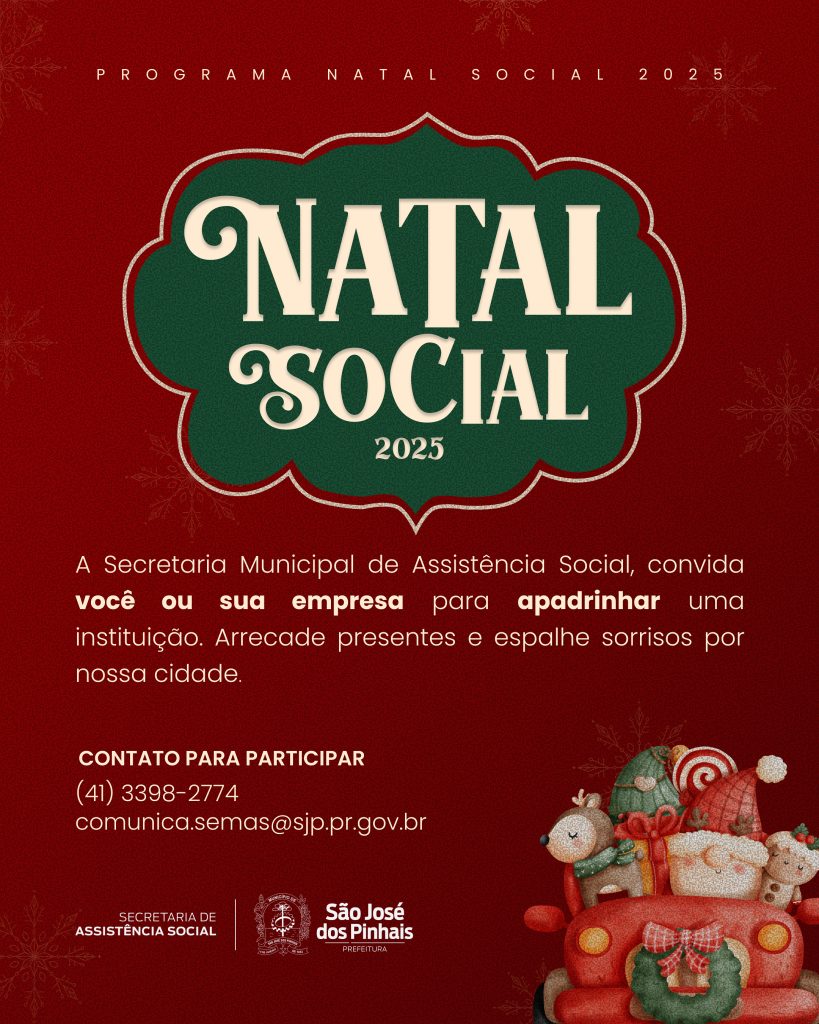 Natal Social 2025 convida empresas e comunidade a espalharem solidariedade em São José dos Pinhais
