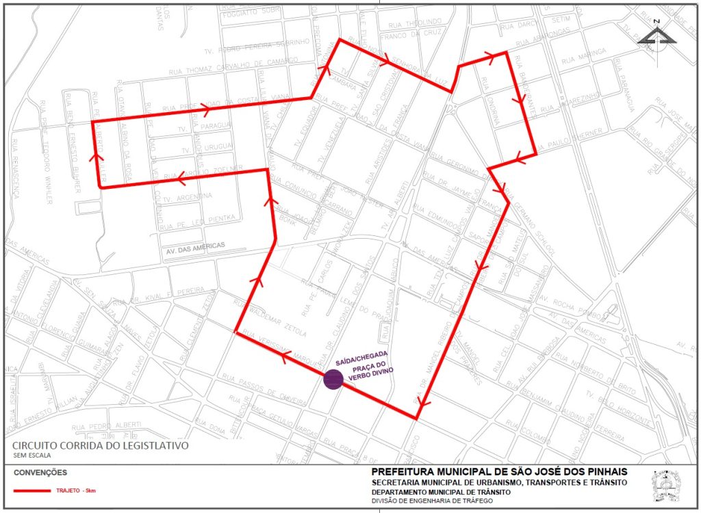 Mapa da Corrida Noturna