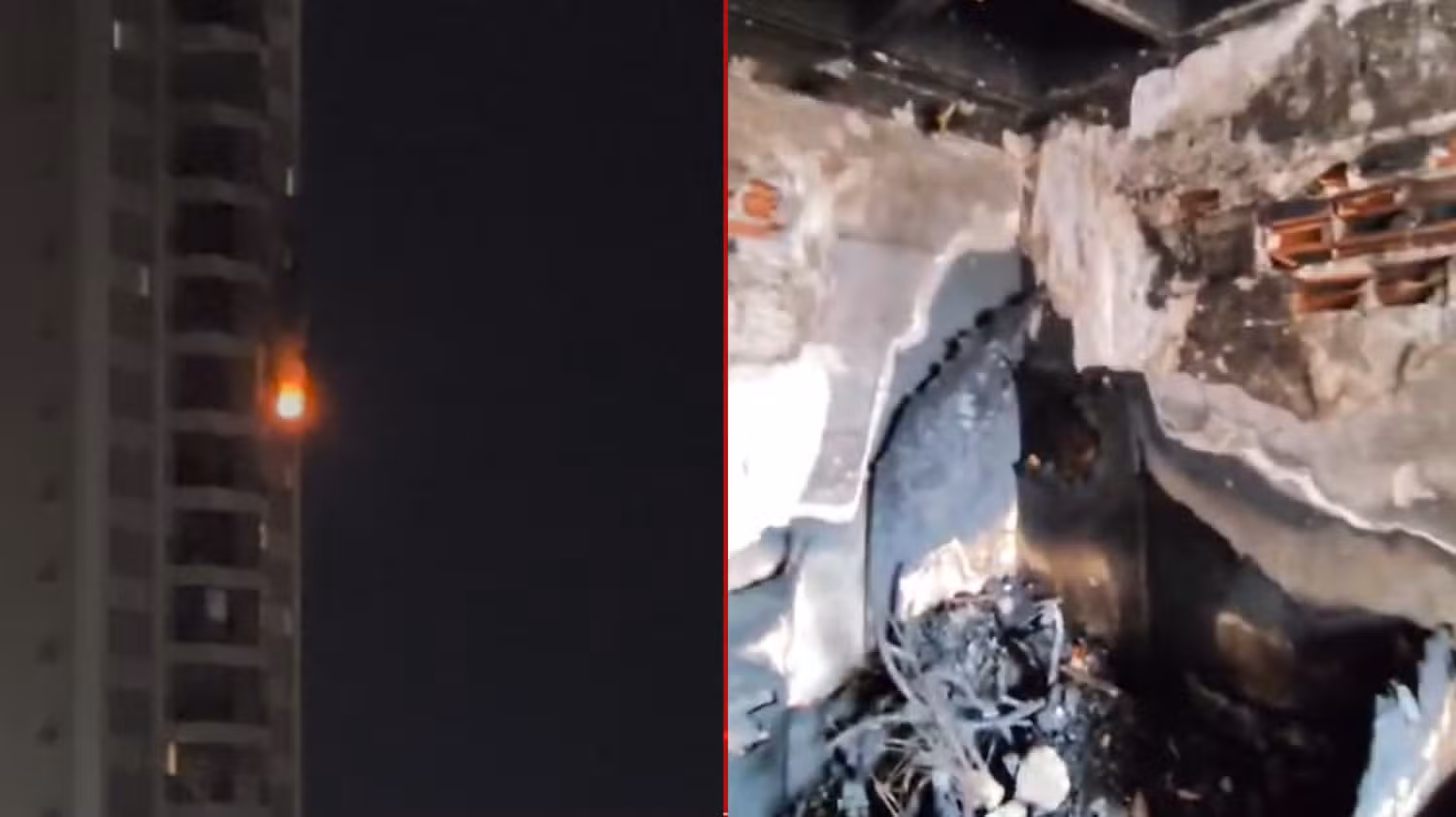 VÍDEO: apartamento no 10º andar é destruído por incêndio e chamas são vistas saindo pela janela, no Paraná