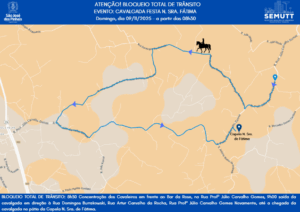 Mapa dos bloqueios temporários