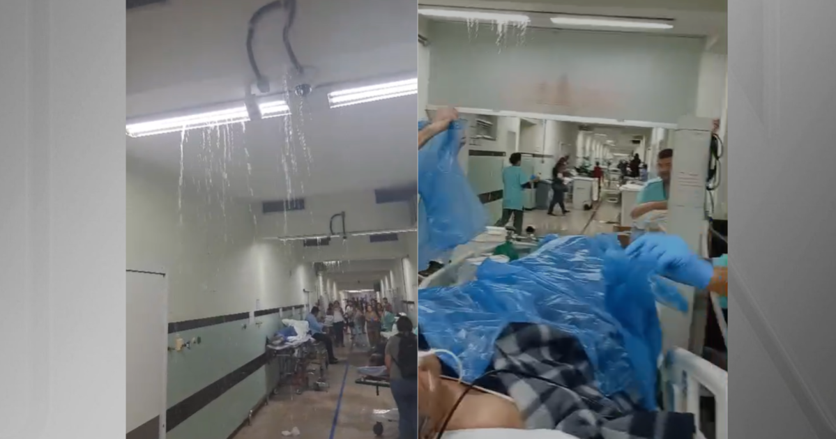 Vídeo: paciente é coberto por lonas durante vazamento em hospital