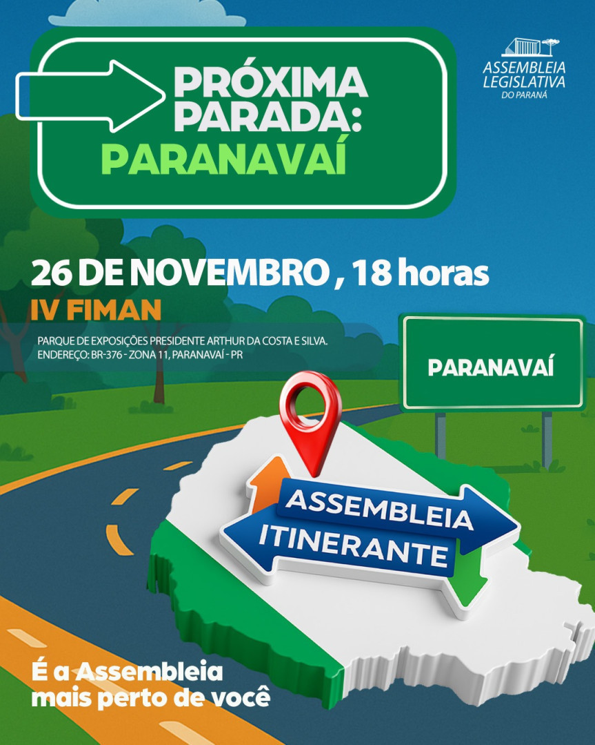 Assembleia Legislativa do Paraná | ALEP | Notícias > Assembleia Itinerante chega pela 3ª vez a Paranavaí nesta quarta-feira (26)