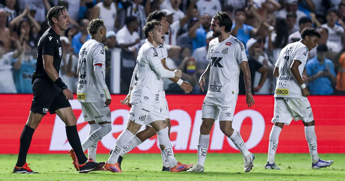 Brasileirão: Rollheiser decide no fim, Santos vence o Palmeiras e sai do Z4
