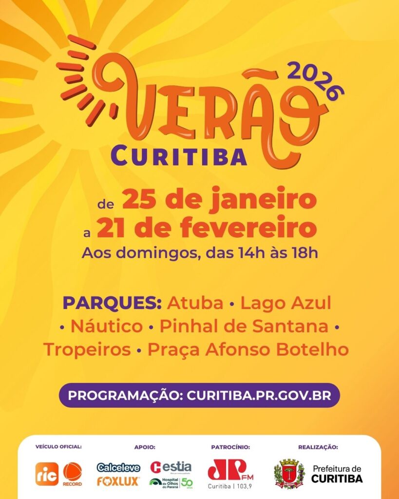 00541108 Verão Curitiba 2026 leva esporte, lazer e diversão a sete parques da cidade