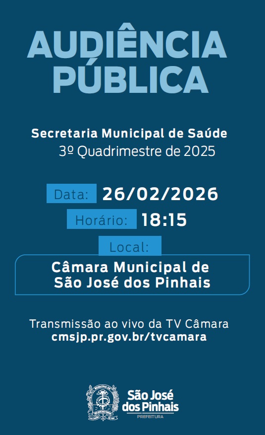 Saúde realizará audiência pública referente ao 3º quadrimestre de 2025