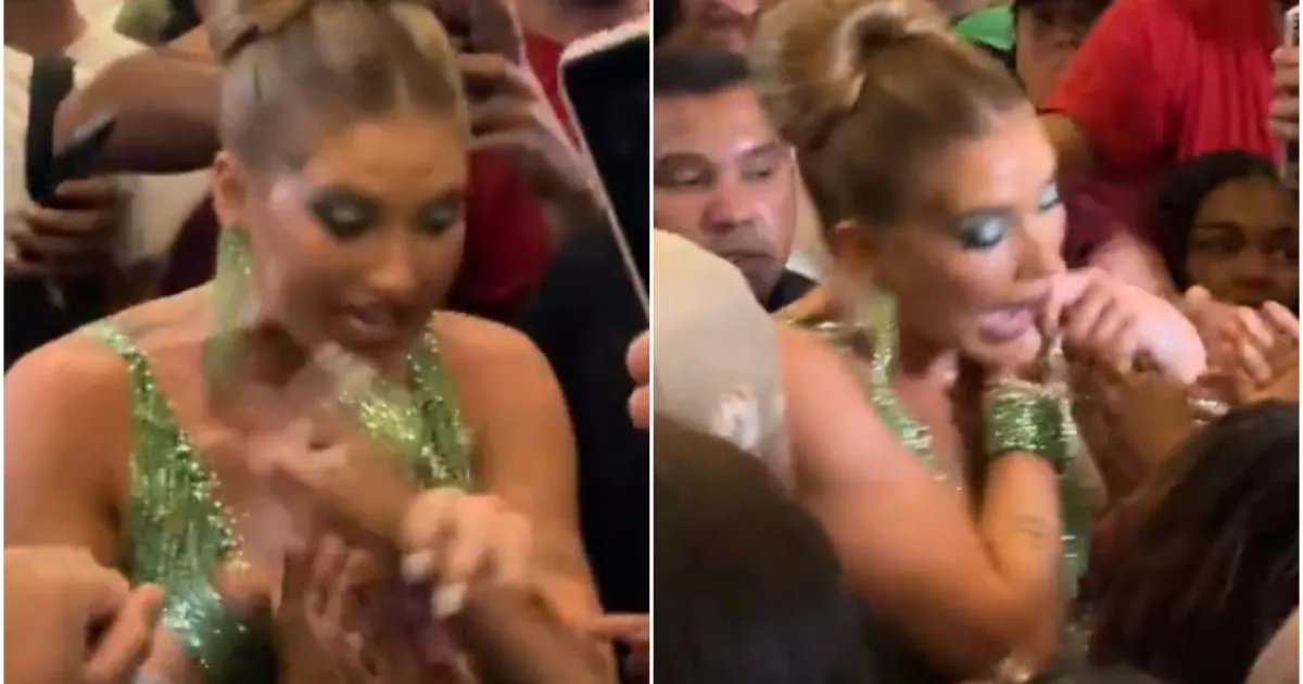 Virginia doa acessórios em ensaio da Grande Rio, mas pede calma; assista