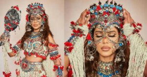 Anitta usa look inspirado na energia dos orixás para seu bloco no RJ