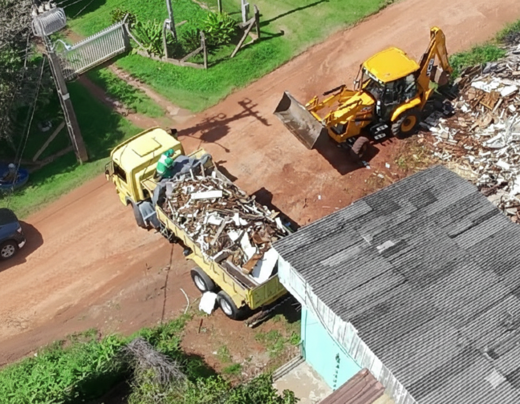 Ação de limpeza no bairro Arujá