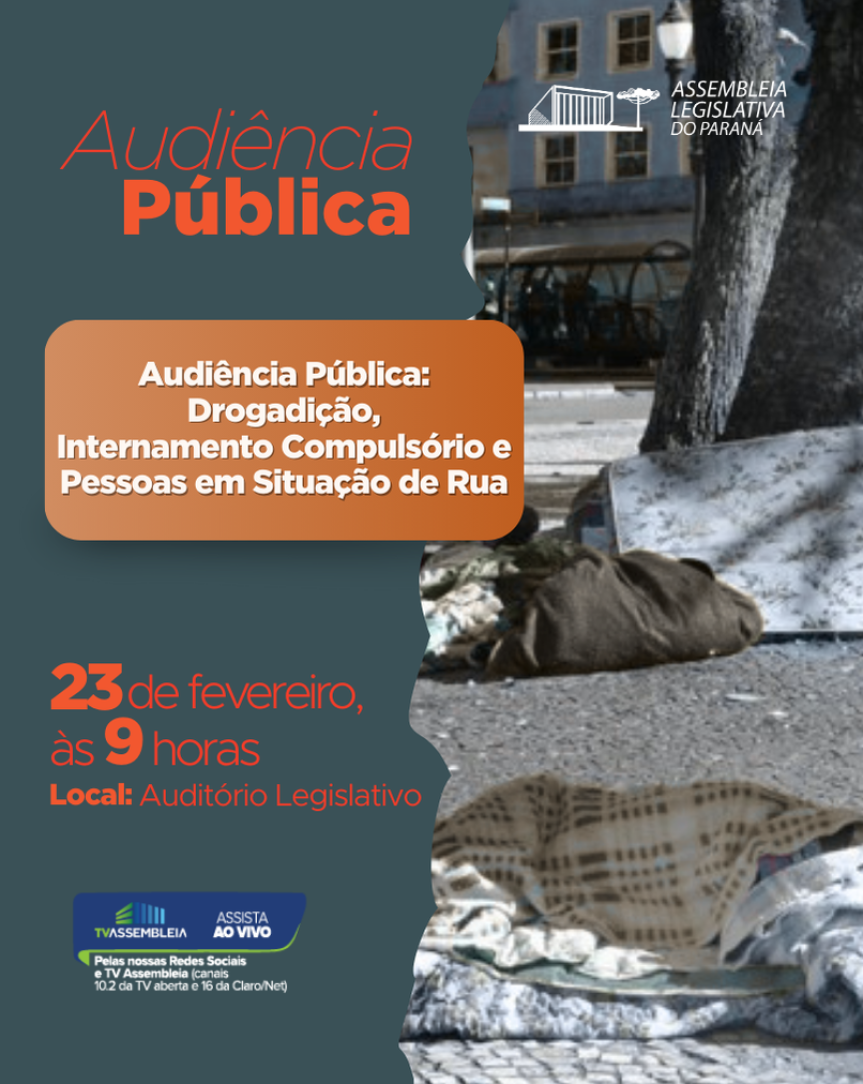 Assembleia Legislativa do Paraná | ALEP | Notícias > Audiência pública na Assembleia reúne especialistas para debater internações compulsórias em Curitiba