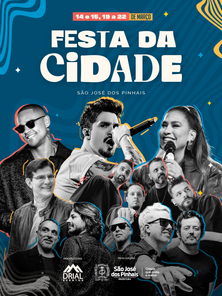 Confira quando cada artista nacional sobe ao palco na Festa da Cidade de São José dos Pinhais