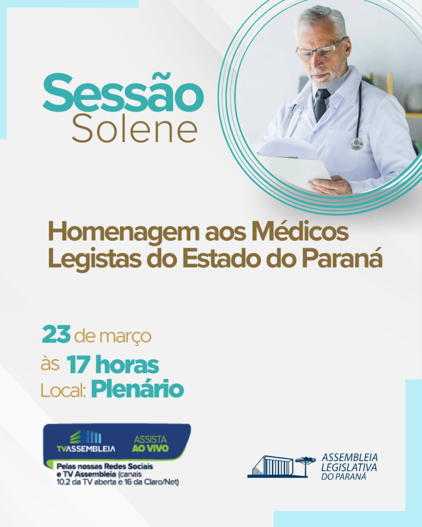 Assembleia Legislativa do Paraná | ALEP | Notícias > Assembleia Legislativa do Paraná homenageia médicos legistas em sessão solene