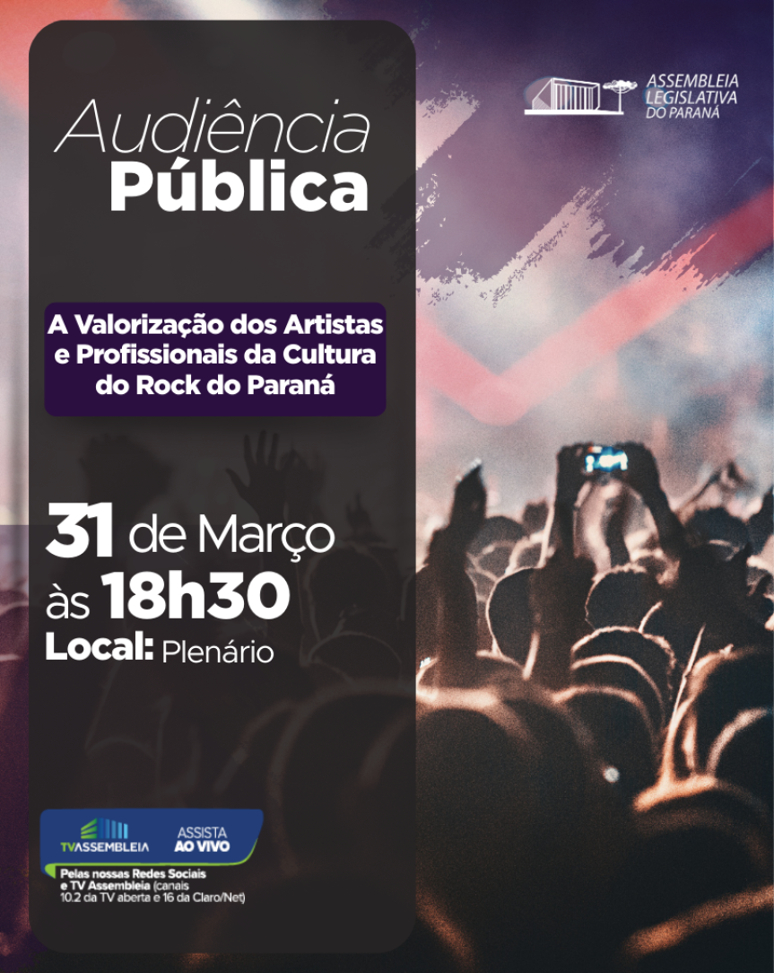 Assembleia Legislativa do Paraná | ALEP | Notícias > Assembleia Legislativa promove Sessão Solene em homenagem aos profissionais da cultura rock do Paraná