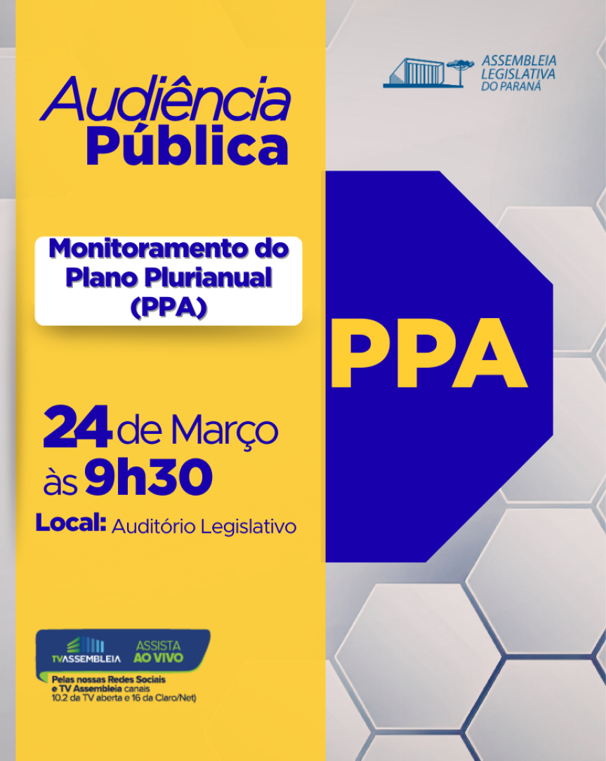 Assembleia Legislativa do Paraná | ALEP | Notícias > Deputado Luiz Claudio Romanelli (PSD) promove audiência pública para apresentação do monitoramento do PPA na Assembleia