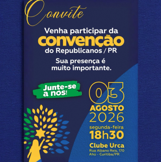 image Republicanos realiza convenção estadual em Curitiba na próxima segunda-feira (03)