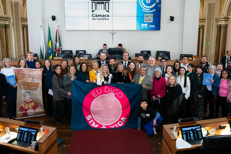 Movimentos pró-vida acompanharam a votação do projeto na Câmara de Curitiba