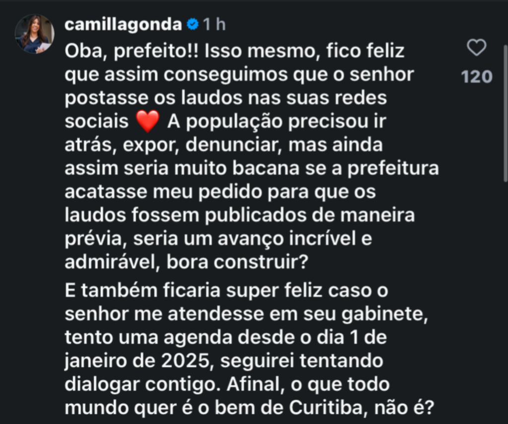 Eduardo Pimentel rebate Camilla Gonda sobre corte de árvores no Passeio Público: “O problema é a desinformação” 2 photo output 1 1 Eduardo Pimentel rebate Camilla Gonda sobre corte de árvores no Passeio Público: “O problema é a desinformação”